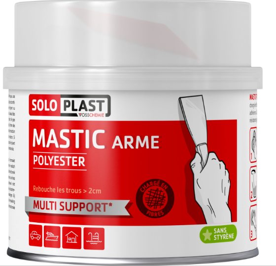 Mastic Armé polyester SOLOPLAST ambre 660 g