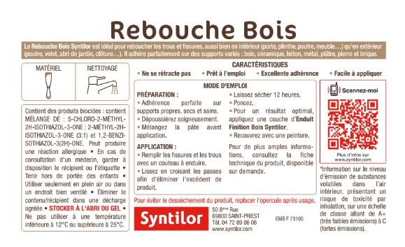 Rebouche bois SYNTILOR, 2 kg