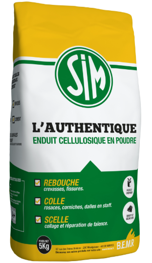 Enduit de rebouchage en poudre L'authentique SIM blanc cassé 5 kg