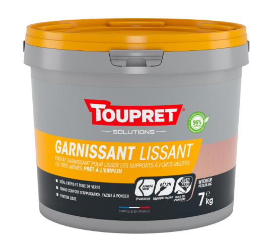 Enduit de rénovation et garnissant en pâte Rapid'rénov TOUPRET blanc 7 kg