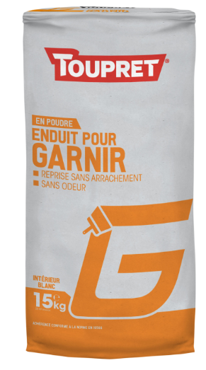 Enduit de rénovation et garnissant en poudre G TOUPRET blanc 15 kg
