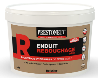 Enduit de rebouchage en pâte R PRESTONETT blanc 4 kg