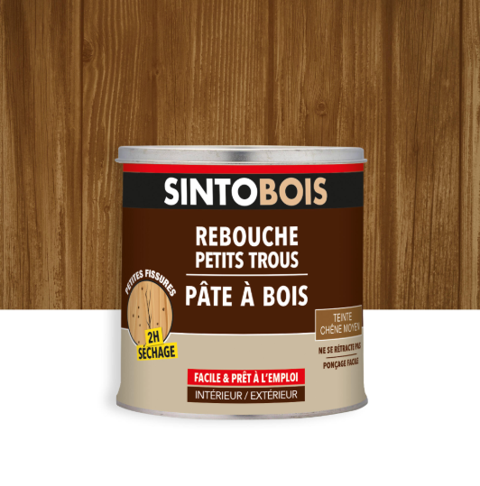 Pâte à bois Solvantée petits trous SINTO chêne moyen 500 g