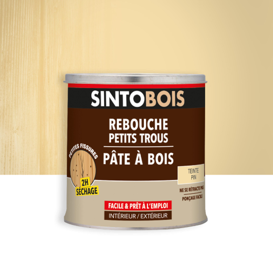 Pâte à bois Solvantée petits trous SINTO pin 500 g