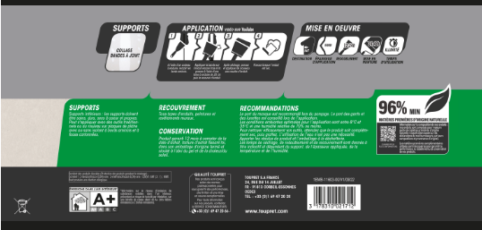 Enduit pour bande à joint en pâte TOUPRET 15kg+2kg gratuit