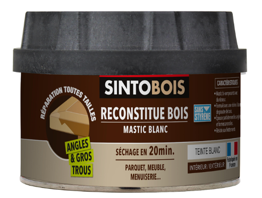 Mastic bois Sintobois angles & gros trous SINTO blanc 580 g