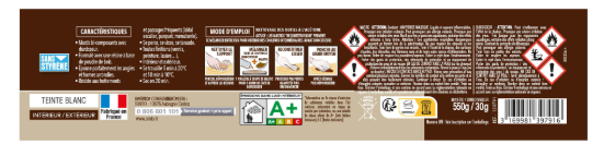 Mastic bois Sintobois angles & gros trous SINTO blanc 580 g
