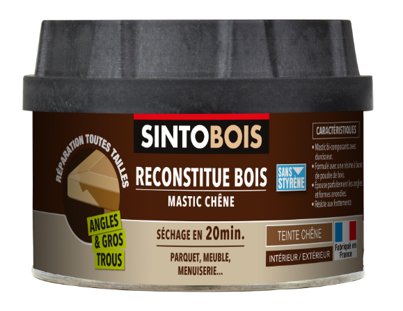 Mastic bois Sintobois angles & gros trous SINTO chêne 580 g