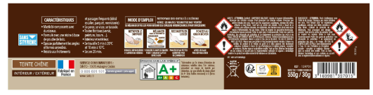 Mastic bois Sintobois angles & gros trous SINTO chêne 580 g