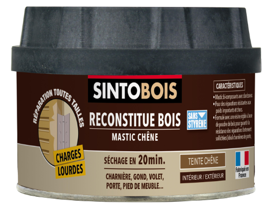 Mastic Sintobois charges lourdes SINTO chêne 580 g