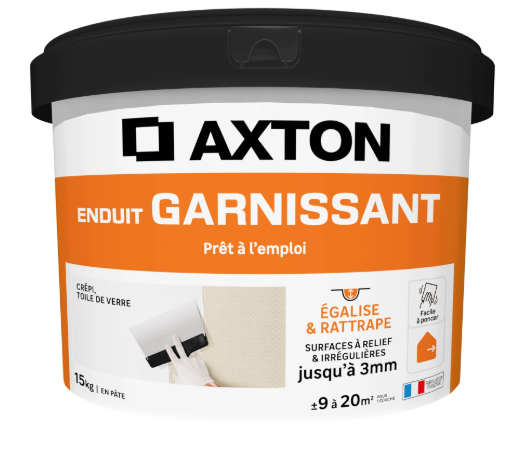 Enduit de rénovation et garnissant en pâte Prêt à l'emploi AXTON blanc 15 kg