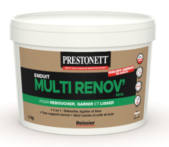 Enduit multifonction en pâte Multi rénov' PRESTONETT blanc 4 kg