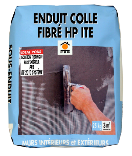 Enduit colle fibré pour iso. thermique par l'ext, haute performance, PRB, 25kg