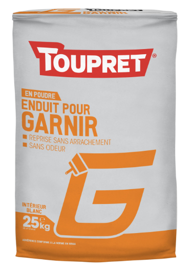 Enduit de rénovation et garnissant en poudre G TOUPRET blanc 25 kg