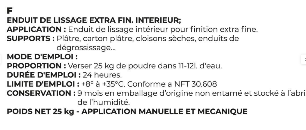 Enduit de lissage extrafin SEMIN, 25 kg