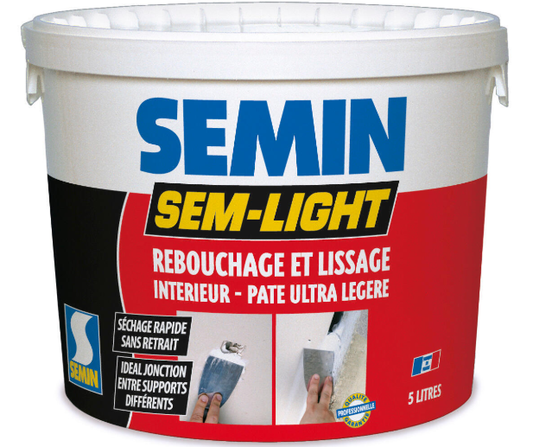 Enduit de rebouchage allégé, pâte SEMIN blanc 2kg