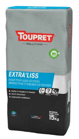 Enduit de lissage en poudre Extra liss TOUPRET blanc 15 kg