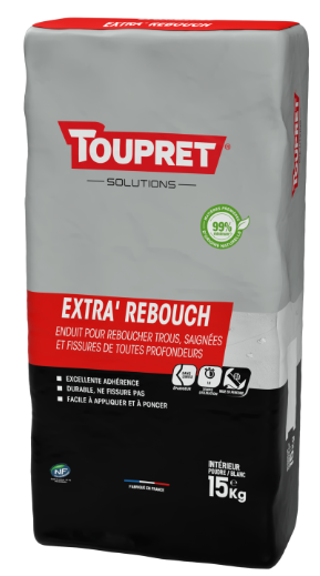Enduit de rebouchage en poudre Extra rebouch TOUPRET blanc 15 kg
