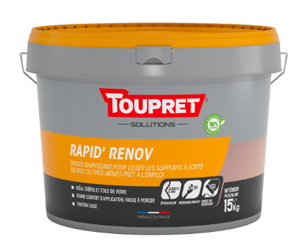 Enduit de rénovation et garnissant en pâte Rapid rénov TOUPRET blanc 15 kg