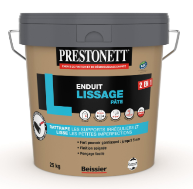 Enduit de lissage en pâte L PRESTONETT blanc 25 kg