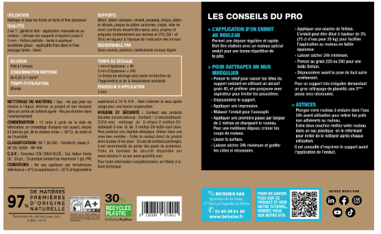 Enduit de lissage en pâte L PRESTONETT blanc 25 kg