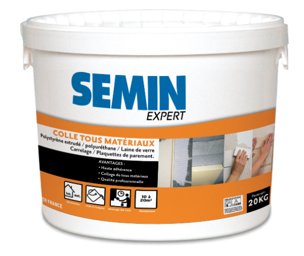 Colle pâte pour matériaux isolants SEMIN EXPERT blanc, 20 kg