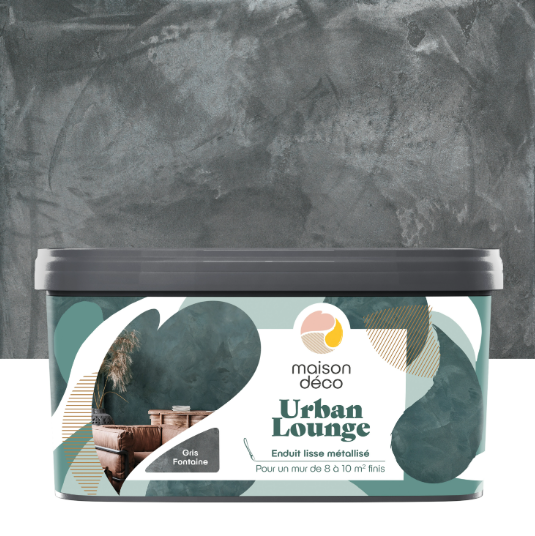 Enduit décoratif Métallisé urban lounge MAISON DECO, gris fontaine, 4 kg