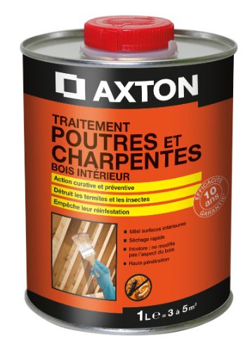 Traitement du bois poutre et charpente AXTON 10 ans, 1 l