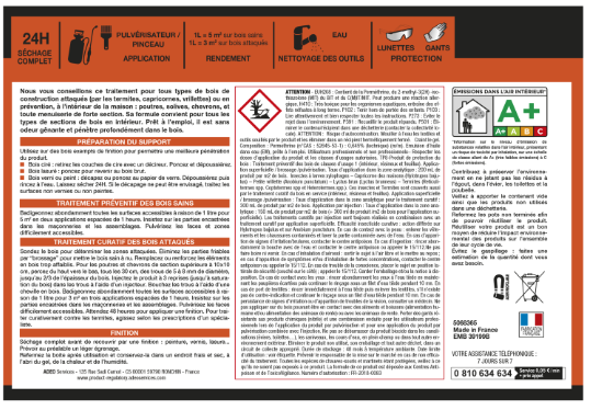 Traitement du bois poutre et charpente AXTON 10 ans, 1 l