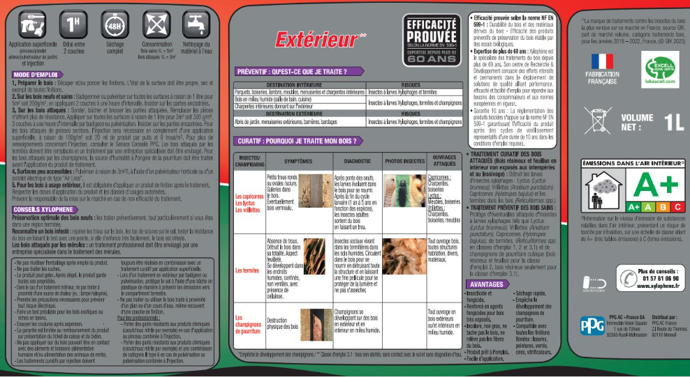 Traitement du bois extérieur XYLOPHENE 1 l