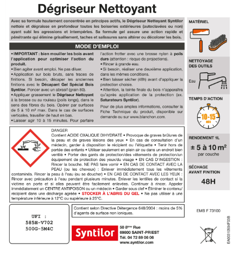 Dégriseur SYNTILOR Nettoyant 1 l, incolore