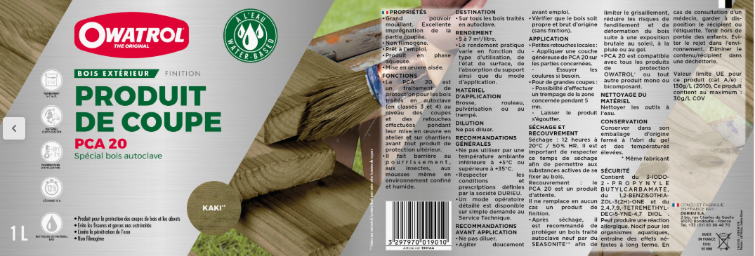 Traitement de coupe de bois OWATROL kaki 1L