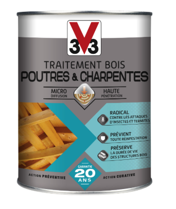 Traitement du bois poutre et charpente V33 1 l