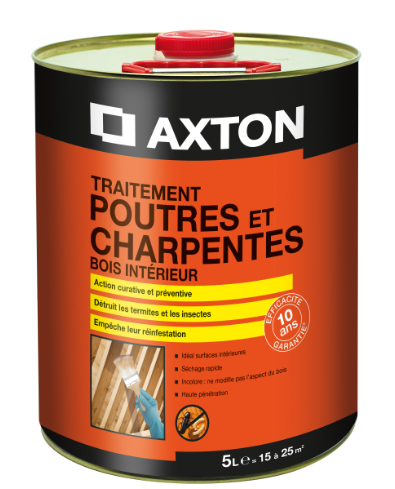 Traitement du bois poutre et charpente AXTON 10 ans, 5 l