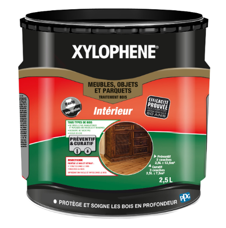 Traitement du bois meuble, parquet et boiserie XYLOPHENE 2.5 l