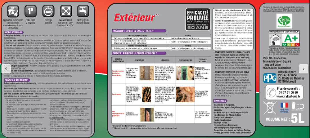 Traitement du bois extérieur XYLOPHENE 5 l