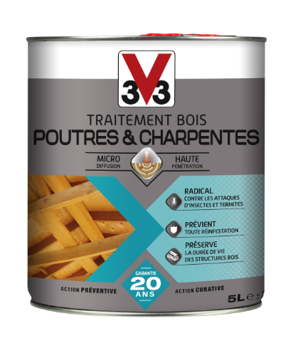 Traitement du bois poutre et charpente V33 5 l