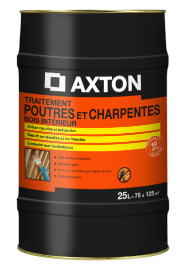 Traitement du bois poutre et charpente AXTON 10 ans, 25 l