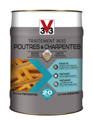 Traitement du bois poutre et charpente V33 20 l