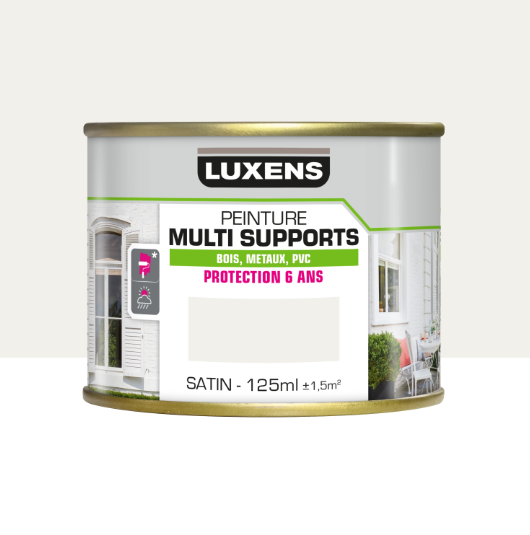 Peinture extérieure bois, fer, plastique LUXENS blanc satiné 125ml