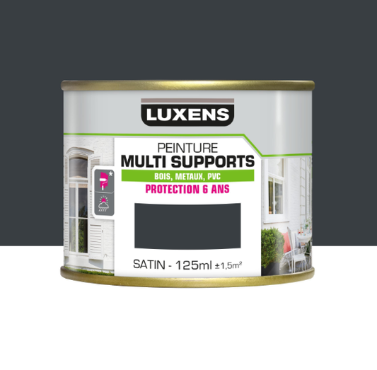Peinture extérieure bois, fer, plastique LUXENS gris anthracite satiné 125ml
