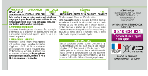 Peinture extérieure bois, fer, plastique LUXENS bleu provence satiné 125ml