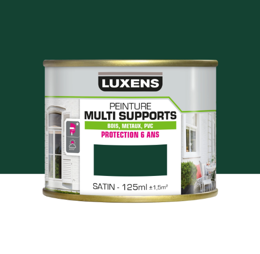 Peinture extérieure bois, fer, plastique LUXENS vert mousse satiné 125ml