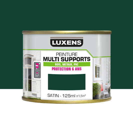 Peinture extérieure bois, fer, plastique LUXENS vert mousse satiné 125ml