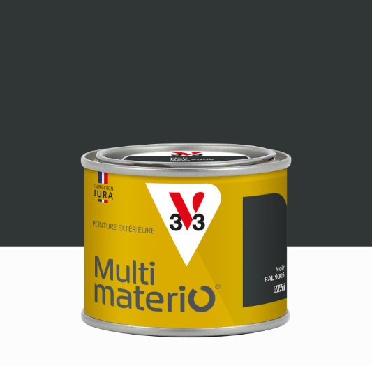 Peinture extérieure bois, fer, plastique V33 noir mat 125ml