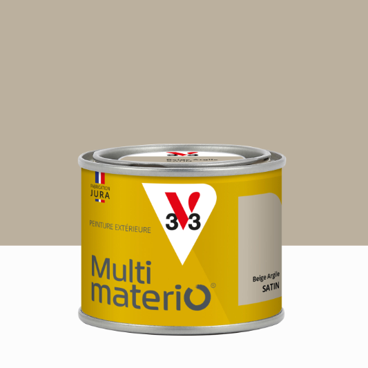 Peinture extérieure bois, fer, plastique V33 beige argile satiné 125ml