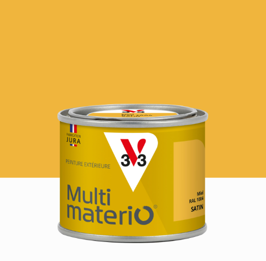 Peinture extérieure bois, fer, plastique V33 miel satiné 125ml