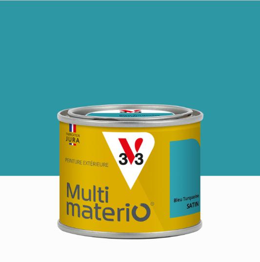 Peinture extérieure bois, fer, plastique V33 bleu turquoise satiné 125ml