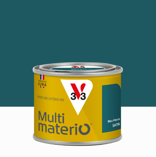 Peinture extérieure bois, fer, plastique V33 bleu pétrole satiné 125ml