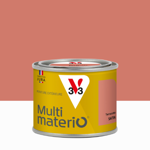 Peinture extérieure bois, fer, plastique V33 terracotta satiné 125ml